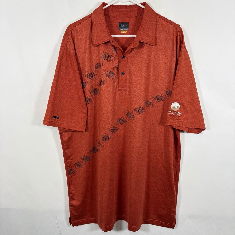 Greg Norman Play Dry Golf Polo Shirt Mens XL Burnt Orange Cabo San Lucas CC
